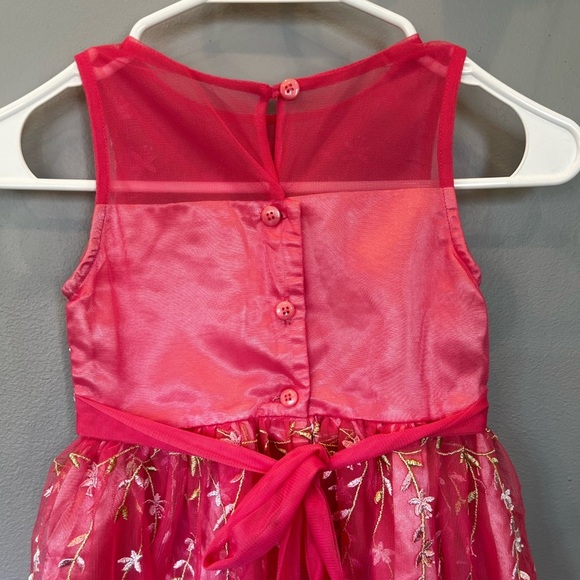 -Joan Michelle embroidered Pink Dress for girls/size 5 - Picture 3 of 9